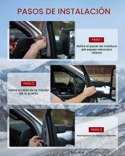 Vista 6 de CCIYU Espejo retrovisor lateral izquierdo y derecho apto para 09-10 para A Pair