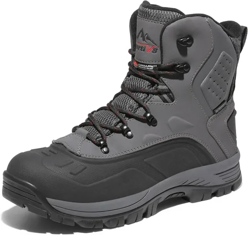 Vista 8 de NORTIV 8 Botas de nieve de invierno impermeables para hombre negro (black/1)