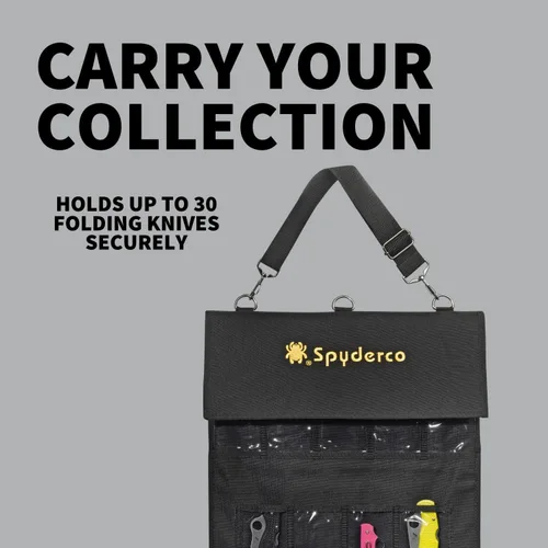 Vista 2 de Spyderco SpyderPac: incluye bolsillos profundos con diseño de poliéster resistente, ventana de plástico transparente, cierres de velcro y correa