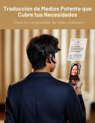 Vista 4 de Timekettle W4 Pro - Audífonos intérprete AI, traducción bidireccional de voz en tiempo real, más de 50 idiomas, traductor Bluetooth de video