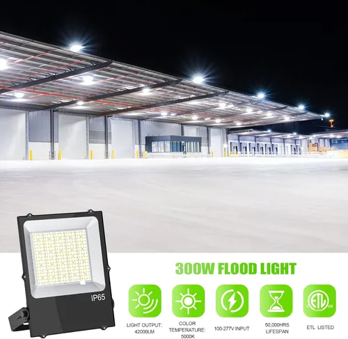 Vista 2 de 300W LED luz de inundación de luz LED pista de tenis luces ETL enumerado 42000LM 5000K IP65 impermeable cancha de baloncesto luces al aire libre AC