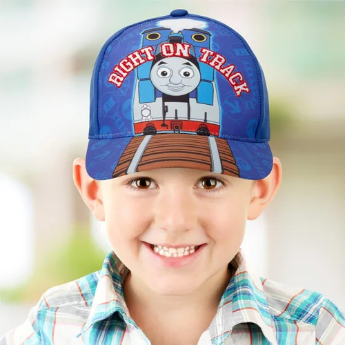 Vista 2 de Nickelodeon - Gorra de béisbol para niños pequeños, 2 unidades, diseño de Thomas The Train, Beísbol, 2-4T, Thomas RedBlue