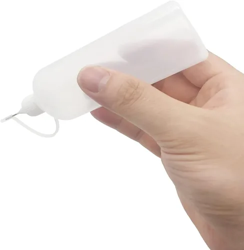 Vista 5 de 12 botellas aplicadoras de punta de precisión, botella de punta de aguja de 4 onzas, con 2 embudos para manualidades de papel, tapas multicolor
