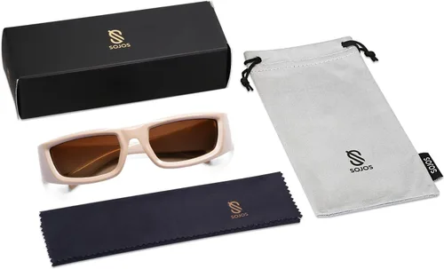 Vista 6 de SOJOS Gafas de sol de moda Warp Around para mujeres y hombres