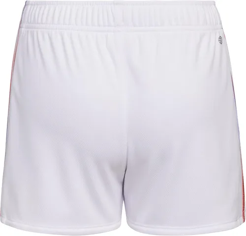 Vista 2 de adidas Pantalones cortos de malla con forro Pacer de 3 rayas con cintura elástica para niña