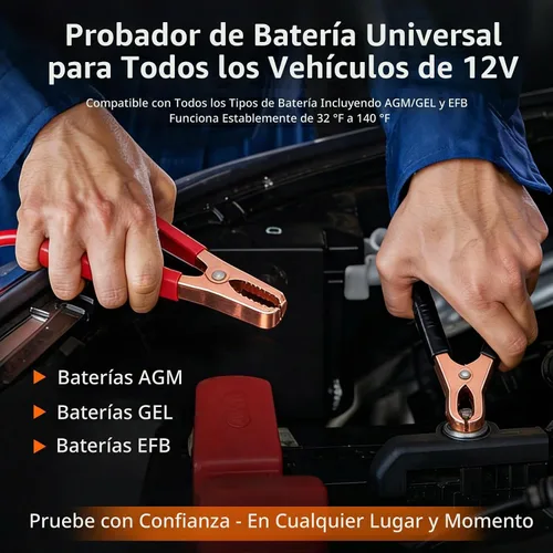 Vista 6 de Escáner OBD2 2 en 1 con probador de batería, lector de código de motor Elite 2025 y probador de batería de 12 V para AGM/EFB, analizador