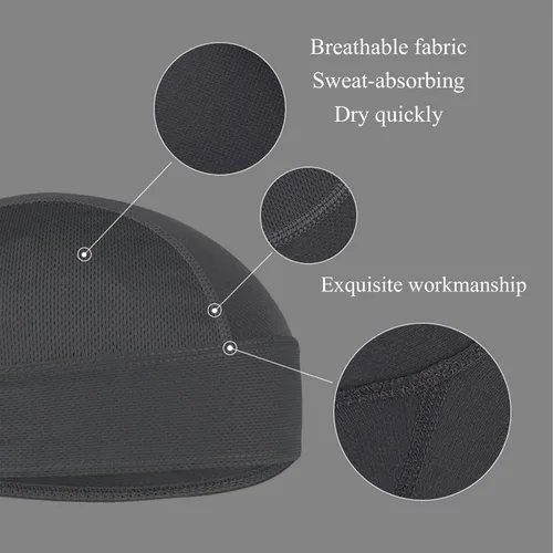Vista 2 de DANLCUPL DOO Rags Dew Rag Skull Cap Pirate Hat Cooling Head Wrap Bandana Casco Liner para Hombres Ciclismo Motocicleta