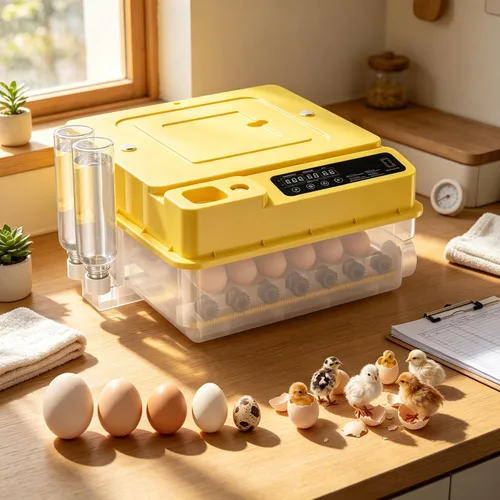 Vista 10 de Incubadora de 26 huevos con control de voz inteligente y control automático de temperatura/humedad