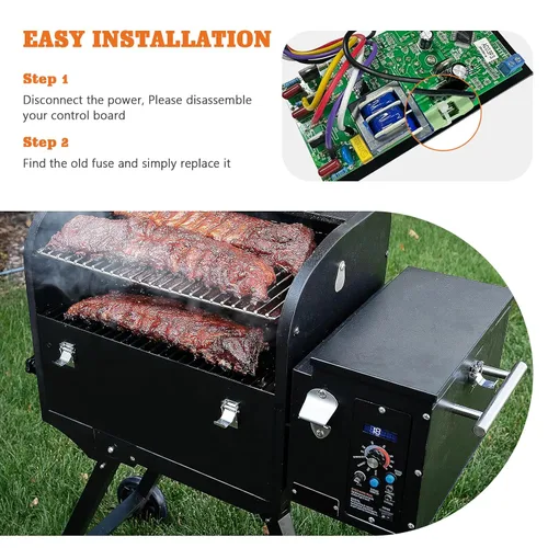 Vista 4 de Fusible de repuesto de 5A 250 V para parrillas de pellets Pit Boss, Traeger, Camp Chef, Green Mountain y Z Grill (10 unidades)