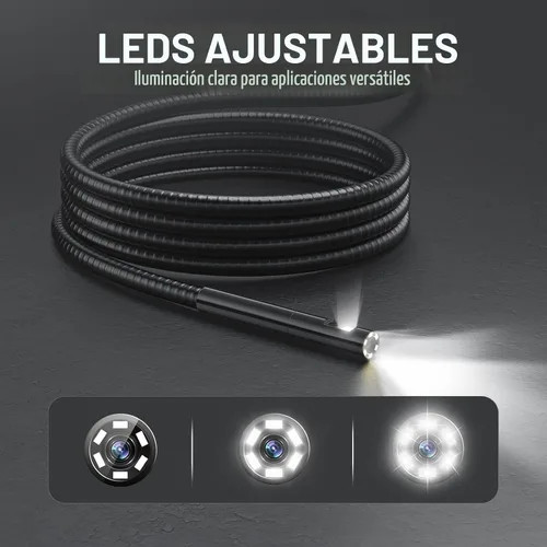 Vista 4 de Teslong Cámara de Inspección, Cámara de Boroscopio de Doble Lente con Luz, NTS300 Endoscopio Industrial IPS de 5", 1080P Impermeable Flexible