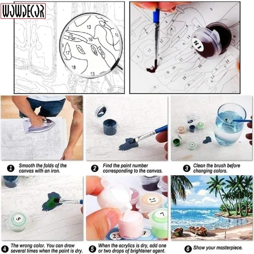 Vista 3 de Wowdecor Kits de pintura por números para adultos principiantes, pintura de números para bricolaje, retrato de Adele por Gustav Klimt pinturas