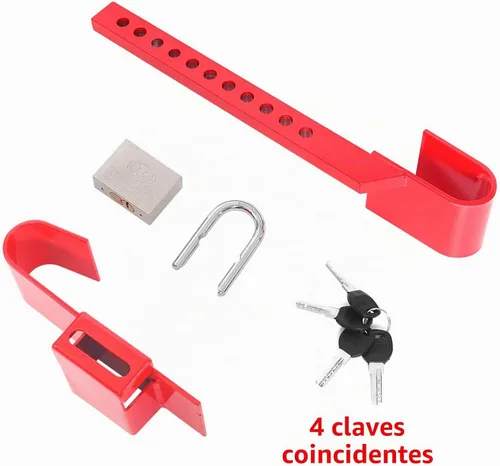 Vista 2 de Cerradura de puerta de carga de acero resistente/cerradura de contenedor de envío estándar con 4 llaves Rango de ajuste: 12-1/2" - 18-7/8