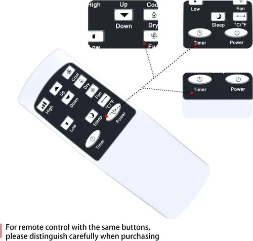Vista 3 de Nuevo control remoto de repuesto para aire acondicionado portátil COSTWAY