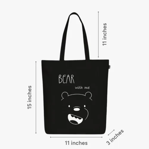 Vista 3 de Ecoright - Bolsa de mano para mujer con cremallera, bolsa de mano pequeña, bolsa de lona, bolsa de algodón reutilizable para playa, comestibles