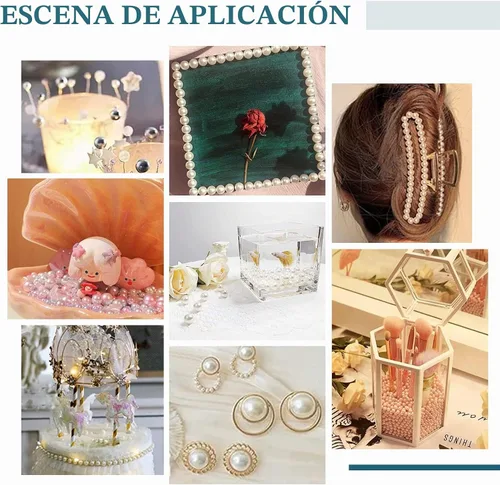 Vista 3 de PH PandaHall 2200 perlas sin agujeros, cuentas de perlas beige sin perforar, perlas de imitación para ropa, perlas acrílicas para manualidades