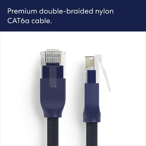 Vista 7 de Cable Ethernet Amazon eero CAT6a: Admite velocidades de más de 10 gigabits, 3 pies, paquete de 1, blanco ártico Arctic White