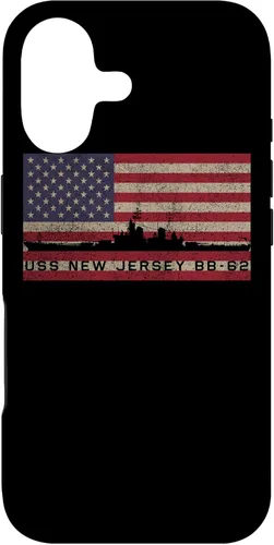 Vista 29 de Funda para iPhone 12 Pro Max USS New Jersey BB-62 WW2 de la bandera estadounidense de EE.UU.