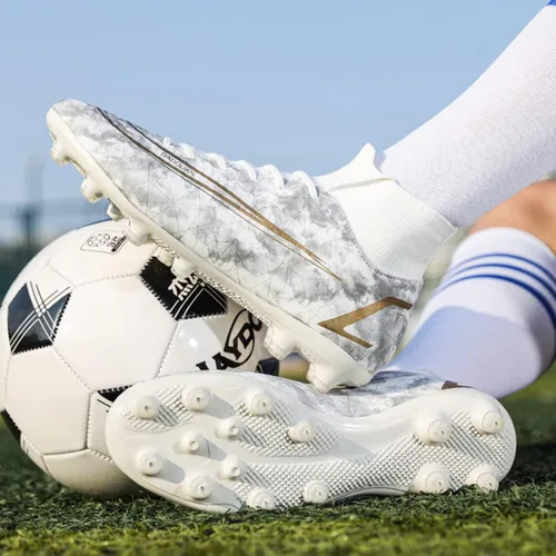 Vista 8 de Botas de fútbol Hightop para hombre, zapatos deportivos para exteriores, zapatos de fútbol de césped, picos para interiores y jóvenes