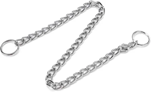Vista 4 de Wontee Collar de acero inoxidable con cadena en P para entrenamiento de perros (0.079 in x 16 pulgadas)