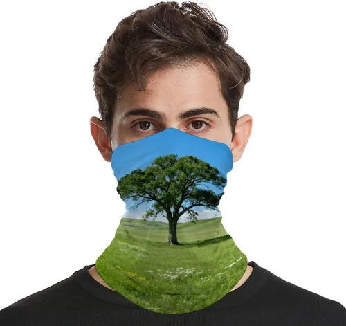 Vista 4 de Polaina para el cuello UPF 50, protección solar Prairie Lone Tree, máscara facial que absorbe la humedad y se seca rápido, sin costuras, polaina