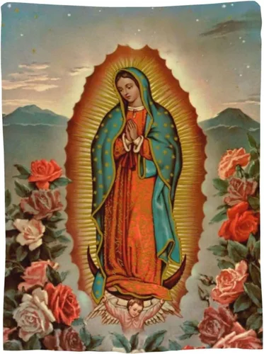 Vista 9 de Manta de forro polar de Our Lady of Guadalupe, manta de microforro polar ultrasuave y acogedora para sofá, cama, camping, viajes y uso en automóvil