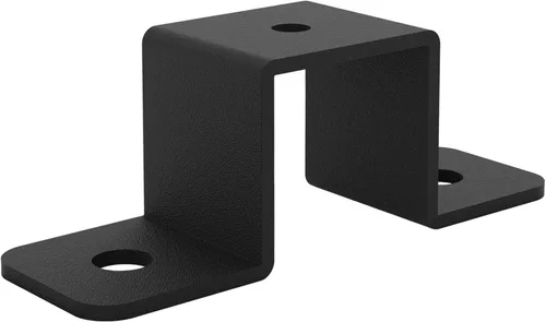 Vista 9 de 8 abrazaderas cuadradas para tubo, soportes de sujeción de correa negra, soporte de conector en forma de U, amarre de poste de valla de madera