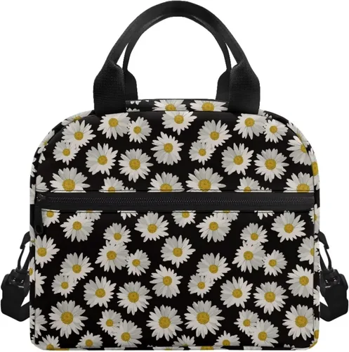 Vista 8 de doginthehole Bolsa de almuerzo de noche estrellada para mujeres y niñas, bolsa de almuerzo con correa ajustable para el hombro con estampado