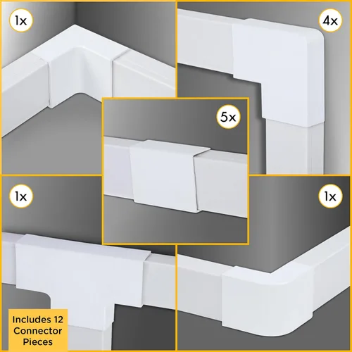 Vista 3 de Juego de 9 piezas de conexión de cable para kit organizador de cables - Gestión de cables para televisores de montaje en pared
