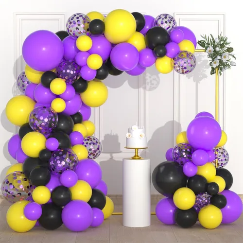 Vista 11 de Juego de globos de color azul real, negro y plateado metálico, 122 unidades, guirnalda de arco de globos azul real y negro para videojuegos
