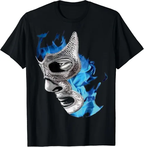 Vista 2 de Camiseta Feel-Ink Demon Blue Lucha Libre Mexican Wrestler Legend, Negro, S