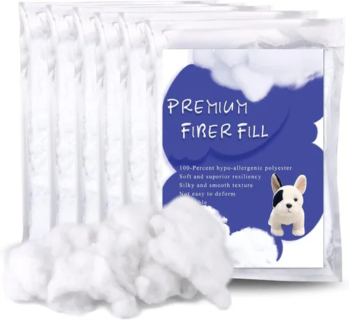 Vista 11 de BUTUZE Relleno de Fibra de Poliéster Premium de 3.5oz, Relleno de Fibra de Alta Resiliencia para Manualidades, Animales de Crochet, Relleno