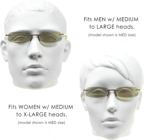 Vista 3 de proSPORT 2 pares de lentes de sol de lectura tintados, sin montura para hombres y mujeres