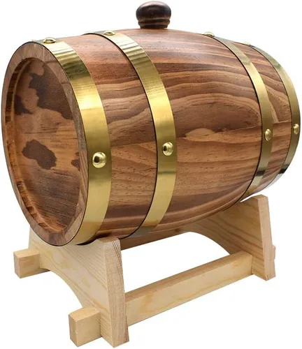 Vista 2 de Barriles grandes de roble envejecido, dispensador de barril de whisky, cubo de vino, sin fugas, para almacenamiento de vino, licores y whisky