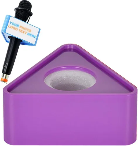 Vista 6 de Caja personalizada para micrófono con logo, equipo en vivo, forma de cubo y triángulo, para entrevistas, micrófono para karaoke, banderas