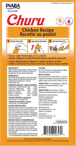 Vista 8 de INABA - Golosinas Churu para gatos, puré cremoso para gatos, sin cereales, que se puede lamer y exprimir / suplemento con vitamina E y taurina, 0.5