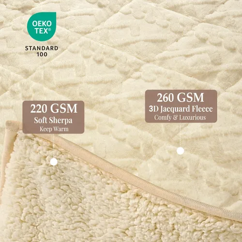 Vista 3 de Topblan - Manta pesada para adultos de 12 libras, suaves y cómodas mantas de forro polar con sherpa lanudo, manta pesada de jacquard elegante