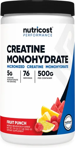 Vista 19 de Nutricost - Polvo de Monohidrato de Creatina (sabor Frambuesa Azul), 500 Gramos (1.1 LBS)