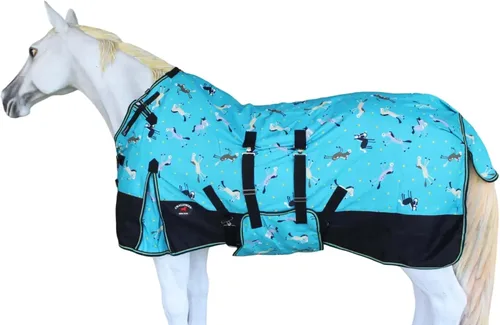 Vista 13 de CHALLENGER 60 "1200D Caballo Partido Impermeable Pesado Invierno Manta Serape 5B107