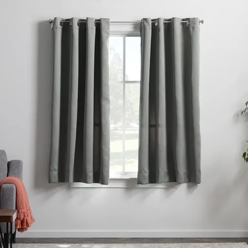 Vista 15 de Linenspa Juego de 2 paneles de cortinas opacas 85% - Cortinas negras de 84 pulgadas de largo, aislamiento térmico, reducción de ruido, esenciales