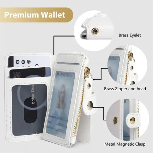 Vista 2 de M-Plateau Estuches para tarjetas, fundas de cuero para tarjetas e identificación, tarjetero para tarjetas de crédito, cartera pequeña para tarjetas