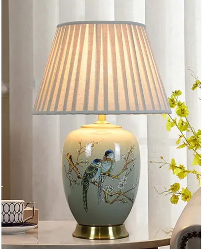 Vista 9 de Lamp for Desk Ceramic Retro Table Lamp Living Room Study Bedroom Bedside Table Decorative Lamp Creative Hotel Table Lamp Desk Lamps for Home