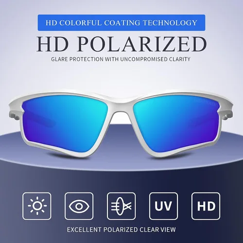 Vista 4 de Lentes de sol deportivos polarizados para hombres y mujeres, ciclismo, correr, conducir, pesca, TR90, marco irrompible, protección UV