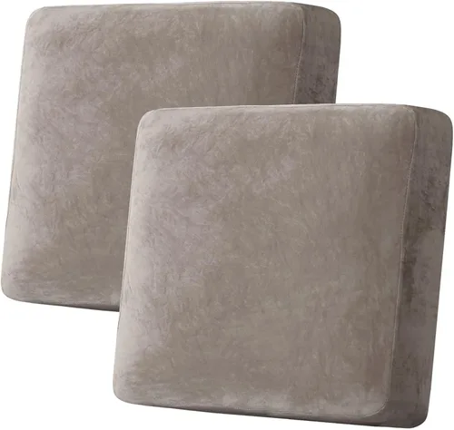 Vista 237 de H.VERSAILTEX Funda de cojín elástica de terciopelo para sofá, funda de cojín de felpa para cojines de silla, protector de muebles, cojín de asiento