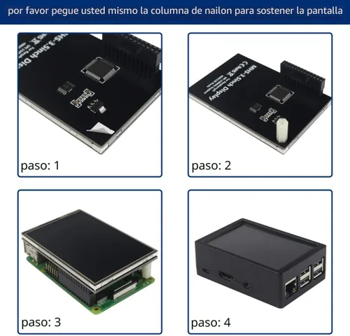 Vista 5 de para Raspberry Pi 3 B+ Pantalla táctil de 3.5 pulgadas con estuche, monitor TFT LCD de 320x480 píxeles