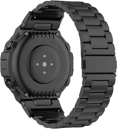 Vista 2 de FitTurn Compatible con las correas Amazfit T-Rex, pulsera elegante de repuesto de acero inoxidable sólido de metal ajustable con herramientas