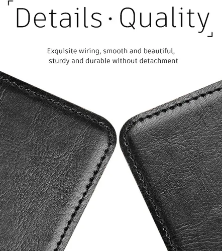Vista 3 de Funda para iPad de 10.2 pulgadas, 9ª/8ª/7ª generación 2021/2020/2019, piel auténtica, función de encendido y apagado automático. Negro clásico