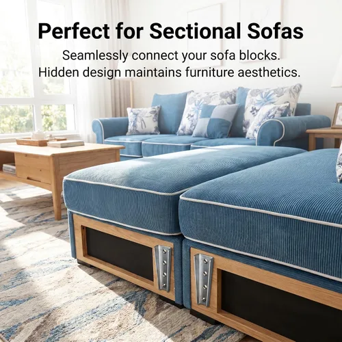 Vista 6 de KAFENDA Conector de muebles seccionales de 4 piezas, insertos para reposabrazos de sofá, conectores de diapositivas, accesorios a presión, Azul