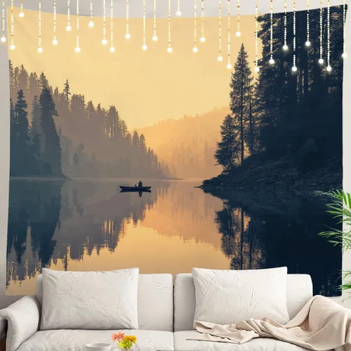 Vista 45 de Shrahala Brown Golden Tapestry, Lion Wall Hanging Hd Print Polyester Backdrop For Dorm Room Bedroom 30 X 40 In