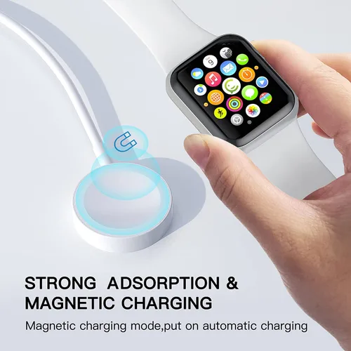 Vista 5 de Carga rápida para cargador de Apple Watch, paquete de 2 bloques de cargador PD USB C Fast iWatch con cable inalámbrico magnético de 6 pies
