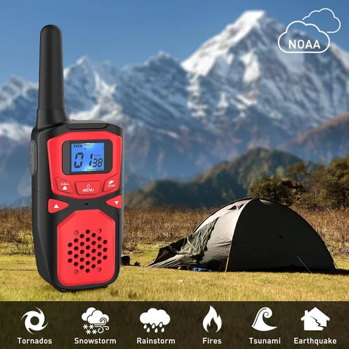 Vista 4 de WokTok Walkie Talkies para Adultos de Largo Alcance Recargables Portátiles de Dos Vías, Equipo de Camping, Sirenas SOS, Alarmas Meteorológicas NOAA